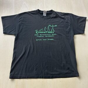 Vintage 2001 PA Thespian Fruit Of The Loom Shirt Mens 2XL Black Evolution Tee